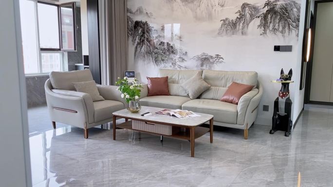 新中式装修沙发家具入户 家具展示