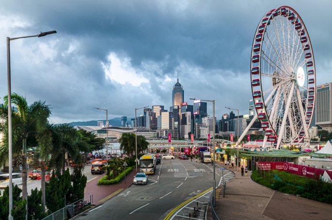 香港中环摩天轮延时摄影素材