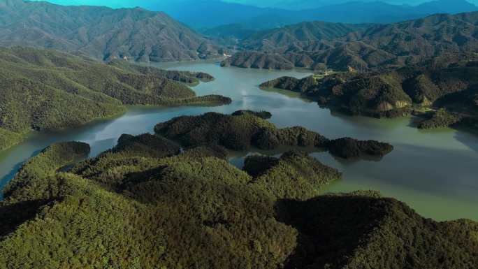 4K 航拍萍乡芦溪山口岩水库森林