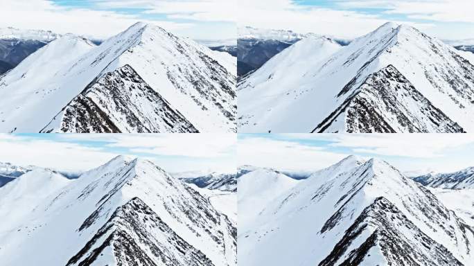 川西雪山航拍风景夹金山美丽自然风光