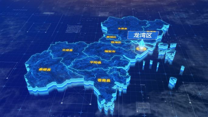 温州市龙湾区蓝色三维科技区位地图