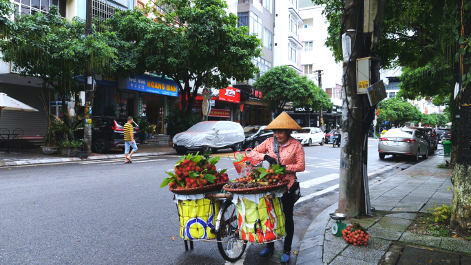 越南风光-越南街头-骑摩托的人-城市人文