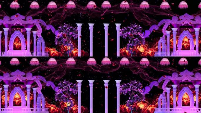3SHS-全息宴会厅紫色浪漫舞台主屏