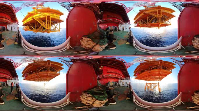 6k全景VR延时拍摄海上大风车基座安装