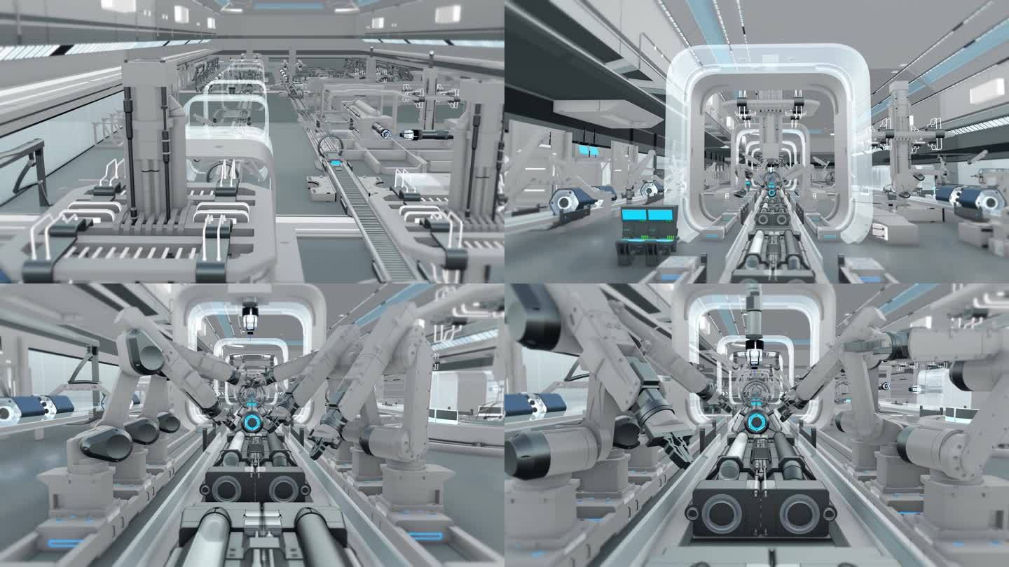未来科技智能智慧工厂车间生产制造生产线