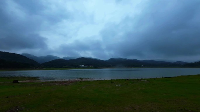 洞冲水库雨景延时摄影