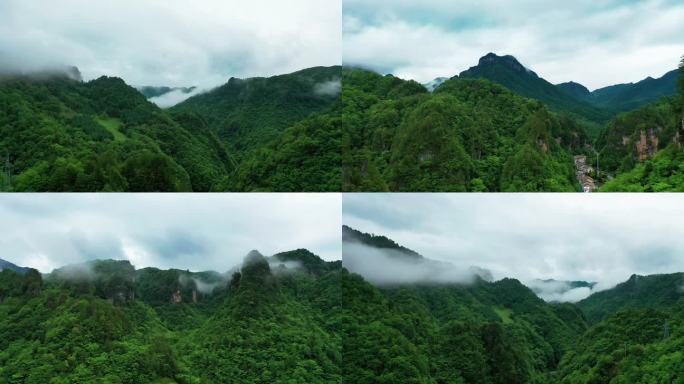 自然生态山林神农架景区航拍