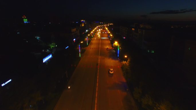 s3新疆维吾尔自治区精河县街道夜景