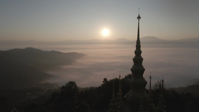 景迈山 日出 早晨 光线 云海 大金塔