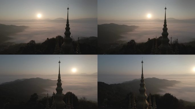 景迈山 日出 早晨 光线 云海 大金塔