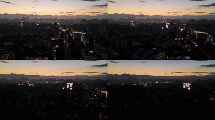 广西桂林城市夜景延时