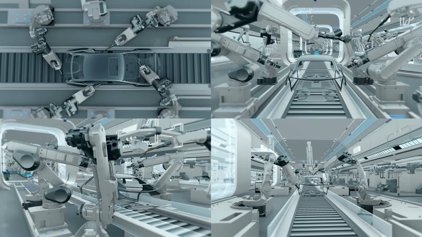 现代化自动化智能智慧汽车加工生产制造车间