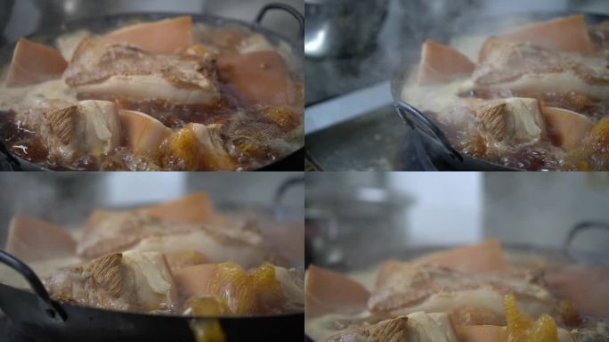 厨房铁锅炖肉