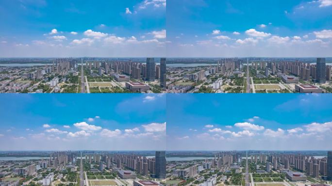 安徽蚌埠城市东海大道航拍延时4K