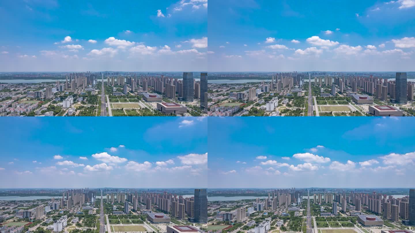 安徽蚌埠城市东海大道航拍延时4K