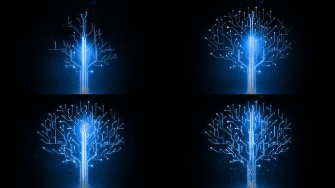 数字科技光线树生长