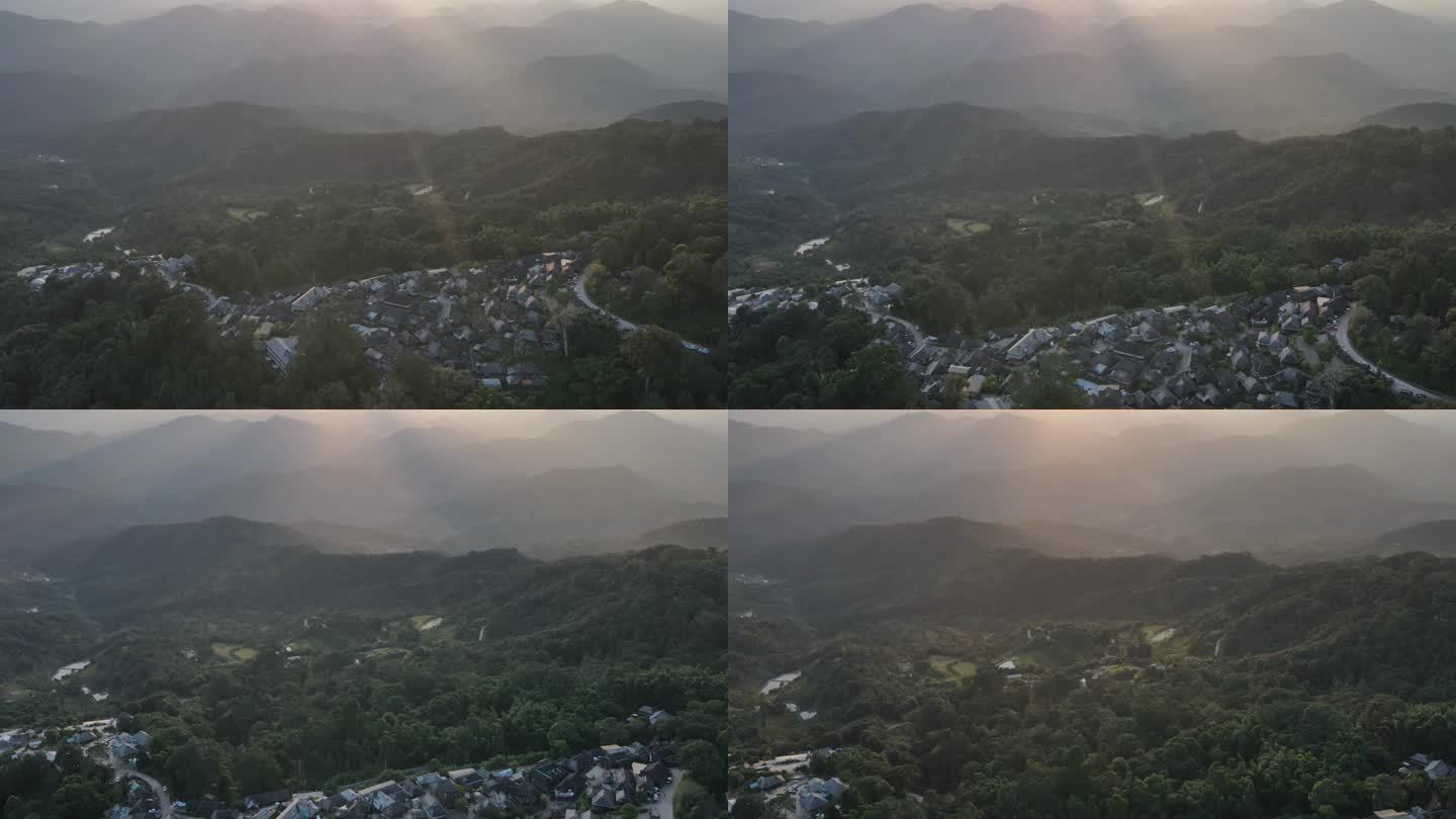 景迈山 村庄 日出 茶林 早晨 光线