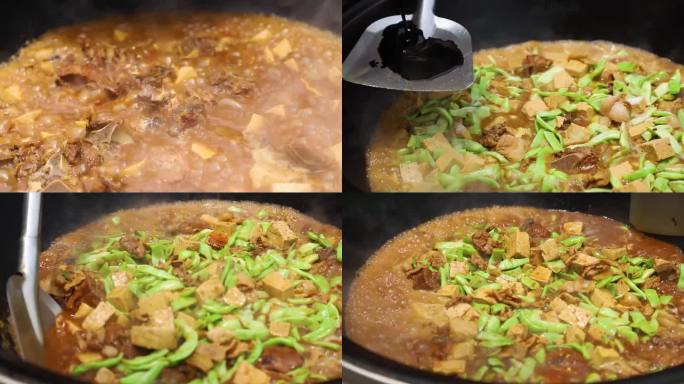 实拍大锅烩菜家乡美味 炖肉做饭 炒菜素材