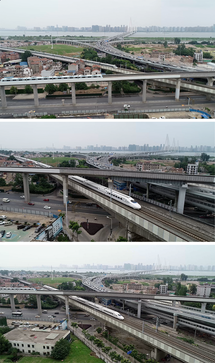 武汉二环线二七长江大桥轻轨高铁交汇