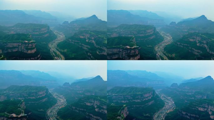 安阳林州太行山大峡谷航拍延时摄影