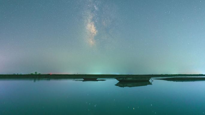 安徽阜阳四里湖星空延时风光摄影