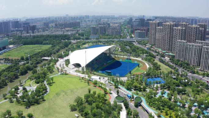 2023年最新杭州亚运会 曲棍球馆航拍