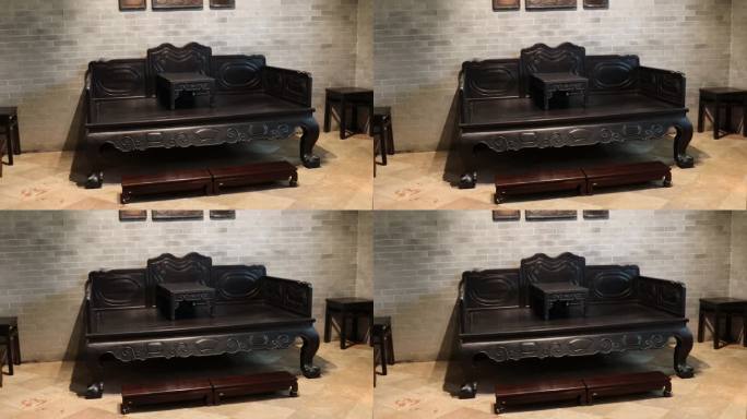 古装岭南庭院内的静物装饰