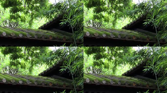 中国广东岭南庭院建筑风光空镜头