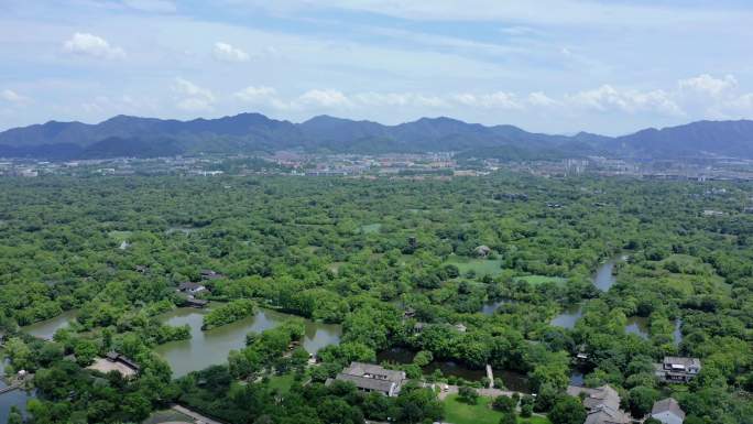 杭州西溪湿地 航拍杭州西溪湿地风光