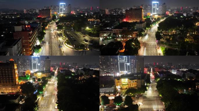 广东佛山顺德容桂花溪公园道路夜景延时摄影