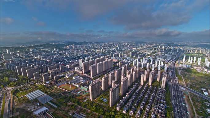 台州城市航拍鸟瞰大全景