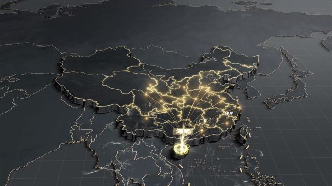 海南辐射中国地图