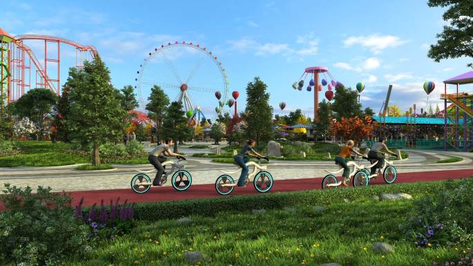 雄安智慧公交公园骑自行车未来自行车