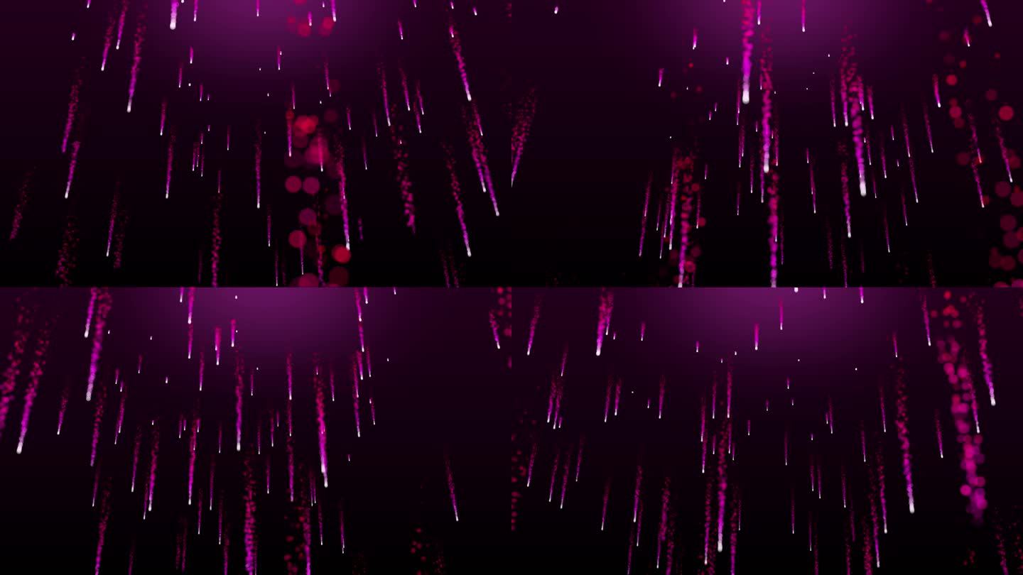 4k梦幻紫红色粒子星光背景AE模板