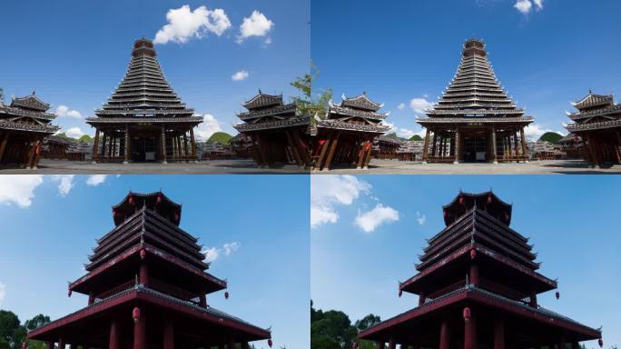 少数民族的鼓楼 延时摄影