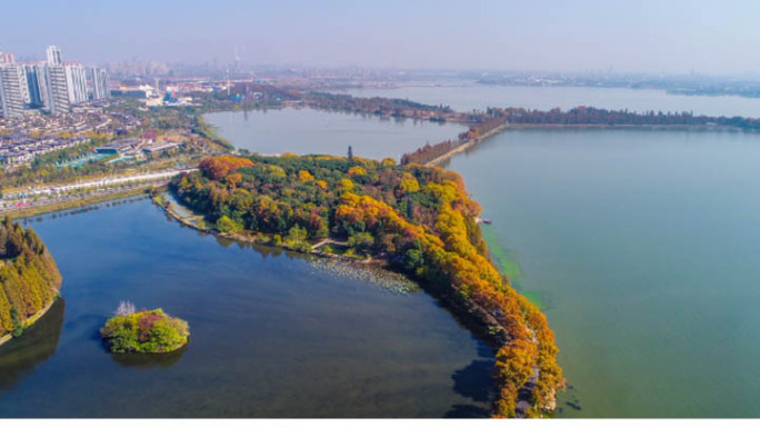 秋天 武汉东湖风景区 航拍