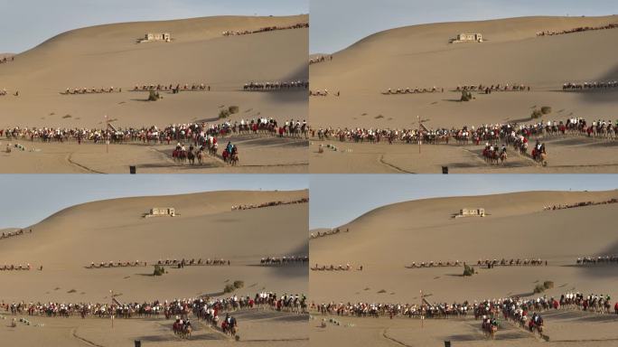 沙漠骆驼游客