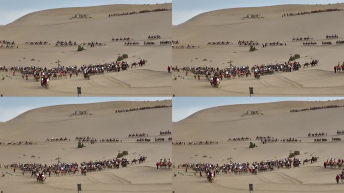 月牙泉沙漠骆驼游客