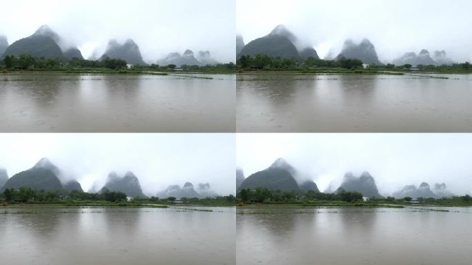 大雨后农田泛滥河水泛滥