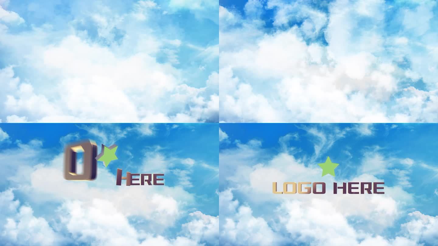 4K-3D穿过云层LOGO模板