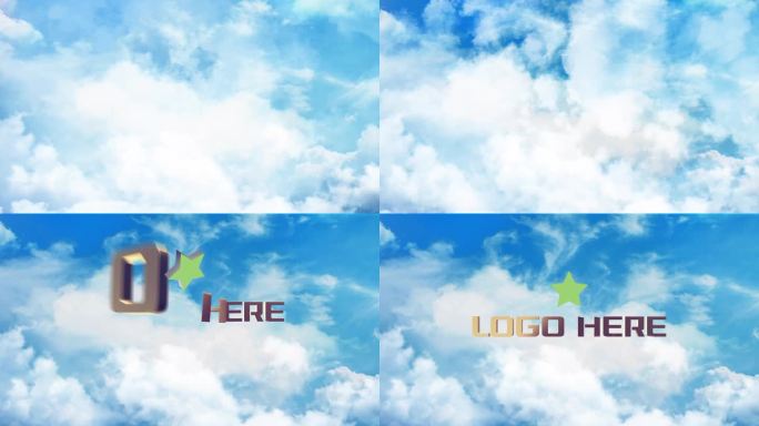 4K-3D穿过云层LOGO模板