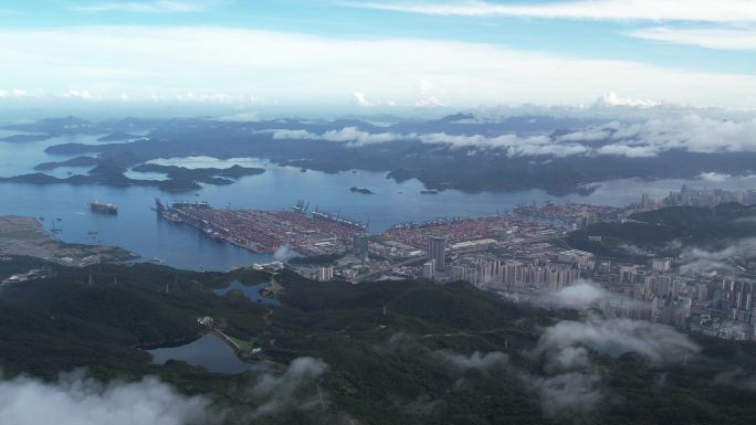 4K深圳盐田港深水港口