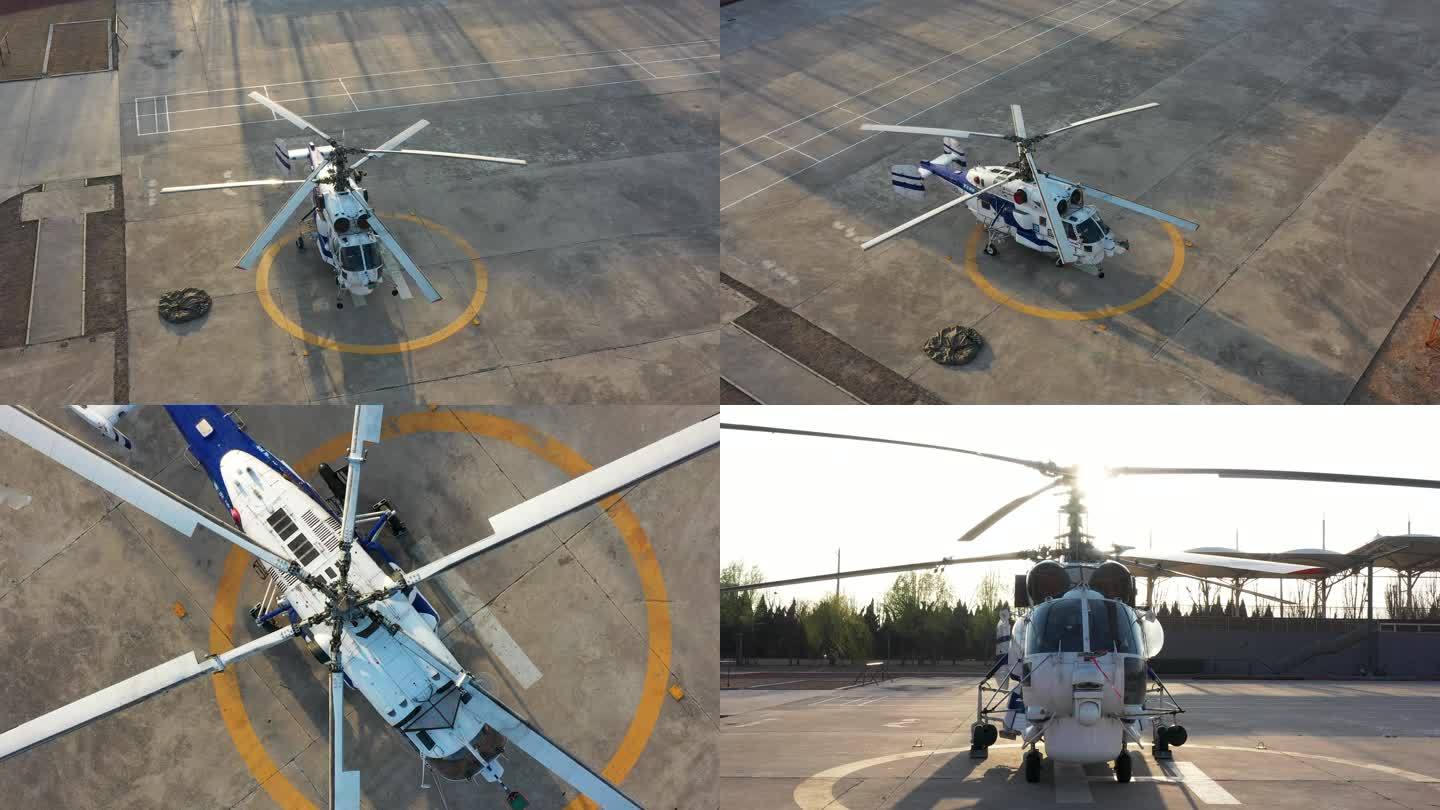 4K航拍山东通航青岛直升机基地3