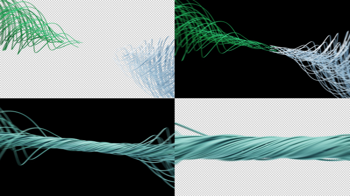 混纺编织混合纤维3D动画特效镜头