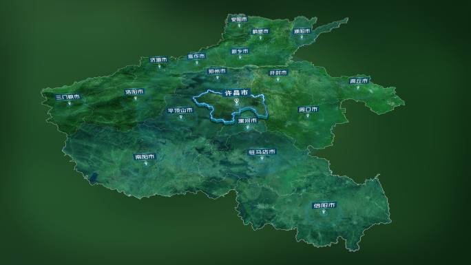 4K大气河南省许昌市面积人口基本信息展示