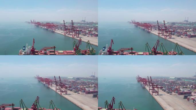 4k航拍山东日照日照港