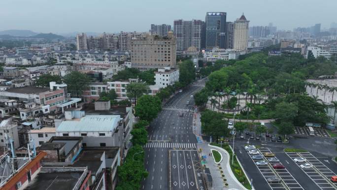 广东佛山顺德容桂花溪公园道路繁华延时摄影