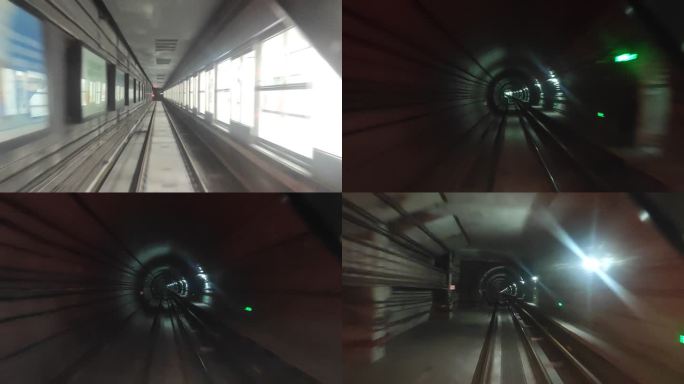 地下隧道中行驶的武汉地铁第一视角