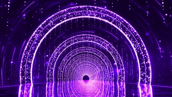 紫色梦幻霓虹星空星轨隧道穿梭