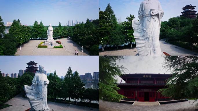4K陆羽公园 陆羽雕像